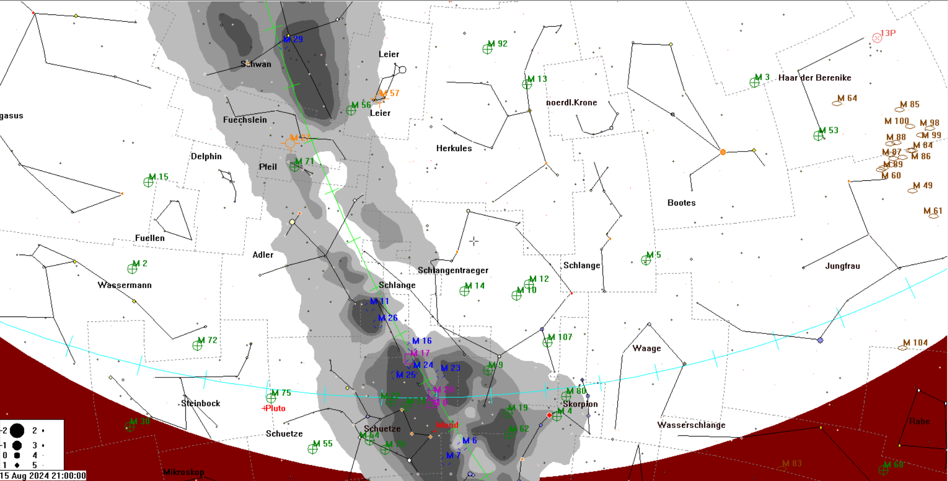 Sternhimmel 15. August 2024